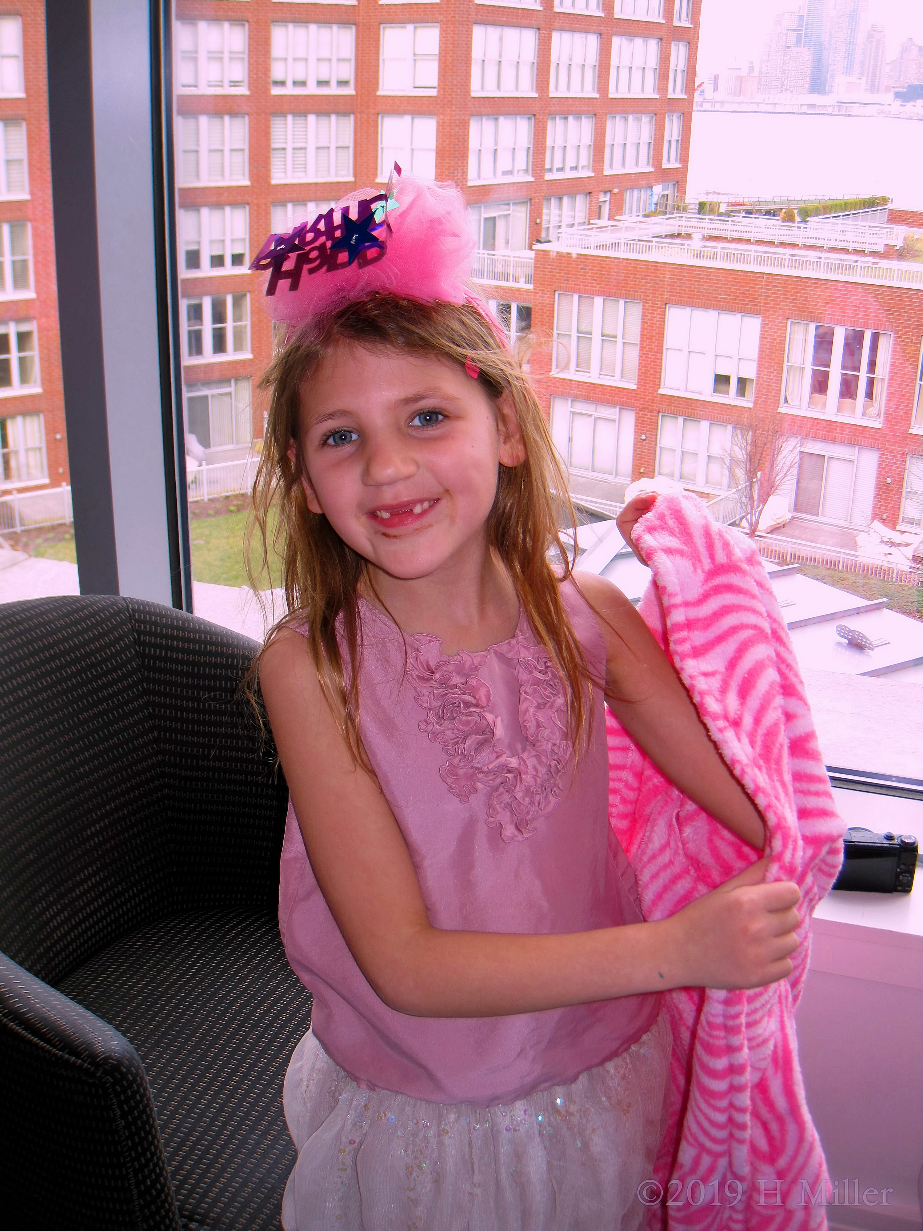 The Birthday Girl Getting Into Her Pink Zebra Print Spa Robe The Birthday Girl Getting Into Her Pink Zebra Print Spa Robe